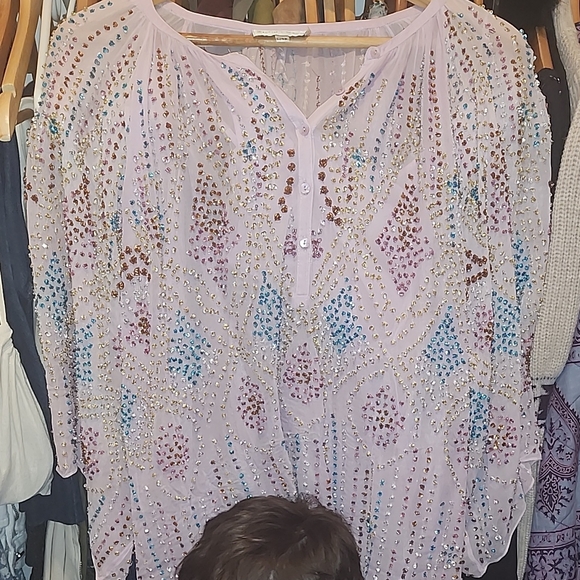 Antik Batik Pink Embellished Blouse - Picture 6 of 10